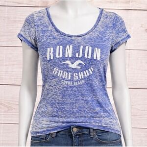 BLUE 84 RON JOHN SURF SHOP COCOA BEACH Burnout‎ TEE T SHIRT Womens XL BLUE